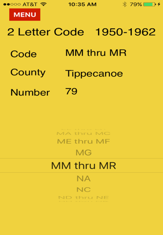 Indiana License Plate Codes screenshot 2