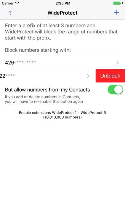 WideProtect: Call Blocker