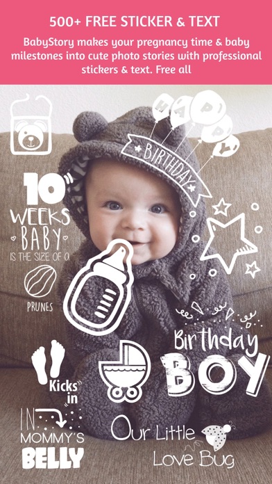 BabyStory - baby & pregnancy milestone stickers Screenshot 1