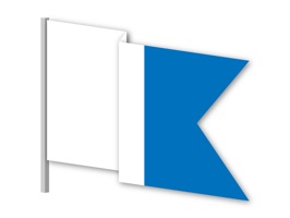 This is a set of maritime signal flags, their corresponding letter-meaning, and their corresponding signal meaning