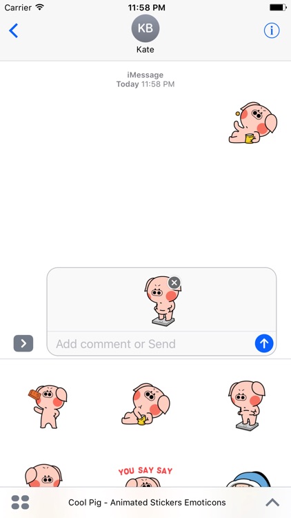 Cool Pig - Stickers Emoticons