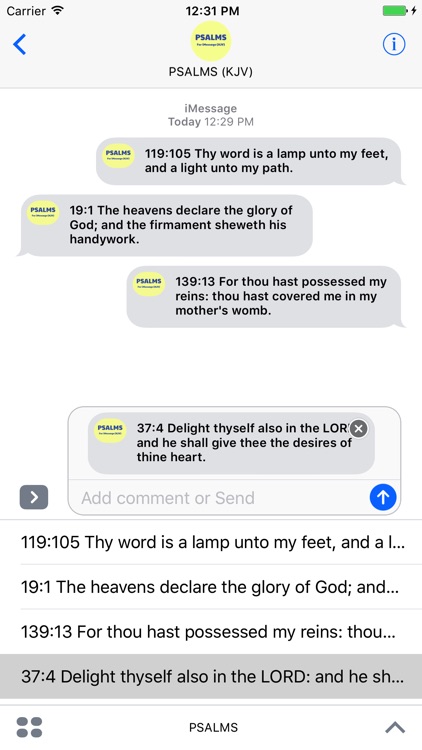 PSALMS Verses for iMessage Texts (KJV)