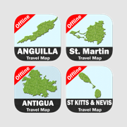 CARIBBEAN ISLANDS Travel Map Bundle