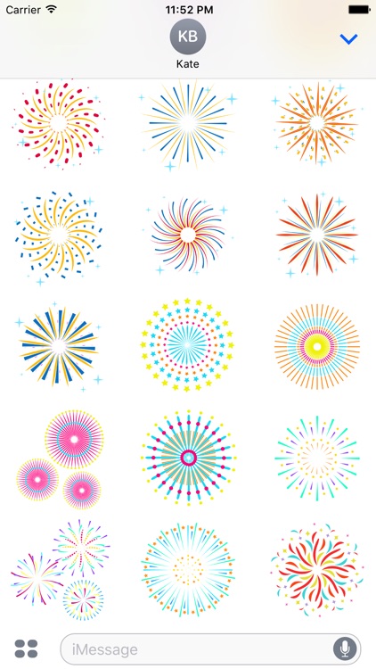 Animated New Fireworks Party for iMessage