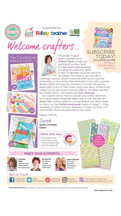 Crafts Beautiful – craft magazine specialising in knitting, crochet, quilling, felting, embossing and much more
