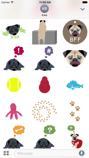 Pug Love Sticker Pack(圖4)-速報App