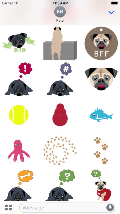 Pug Love Sticker Pack screenshot-3
