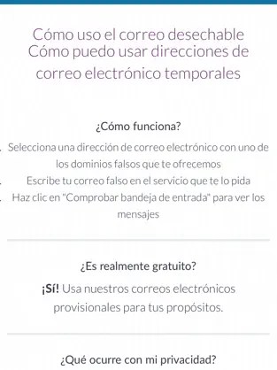 Captura de Pantalla 2 Correo Desechable iphone