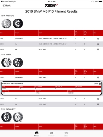 TSW Wheel Fitment Guide screenshot 2