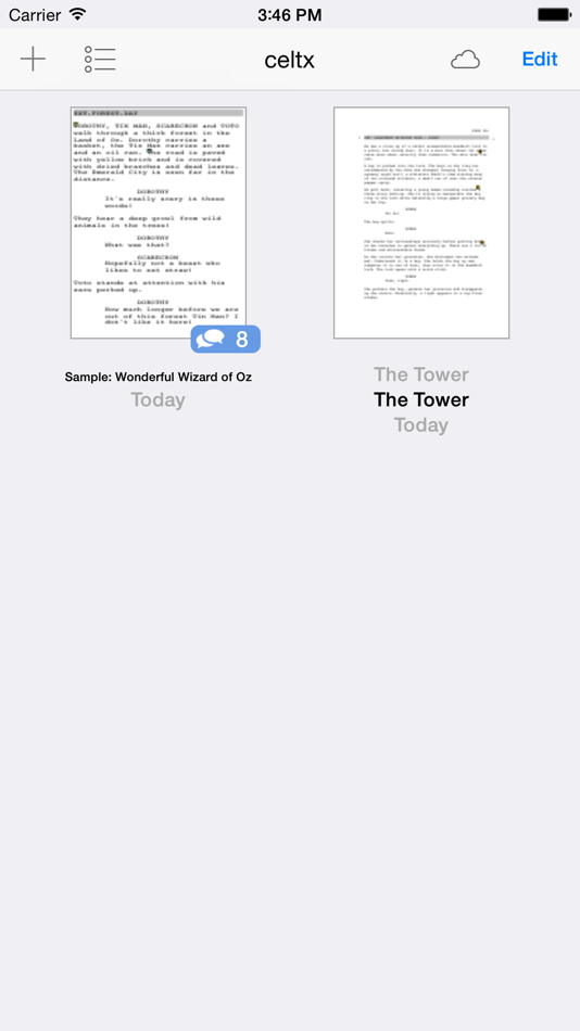 Script ios. Celtx.