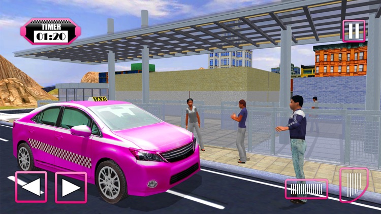 Pink Taxi Girl Driver & Modern Car Rush Games screenshot-3