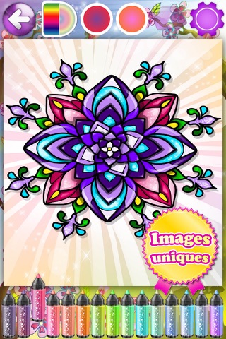 Flowers Coloring Pages for Adult with Rose Mandala screenshot 2
