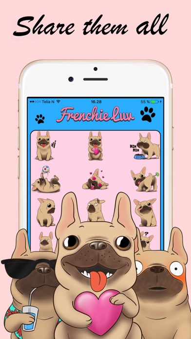 How to cancel & delete Frenchie Luv - French Bulldog Emojis from iphone & ipad 1