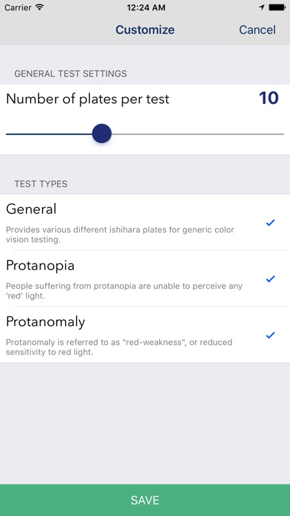 Color Vision Test - Detects 3 deficiency groups