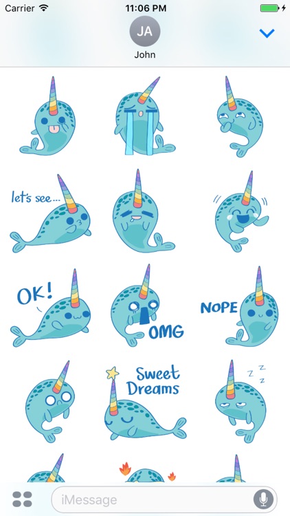 Dreamy The Narwhal - Kawaii Ocean Animal Stickers screenshot-3