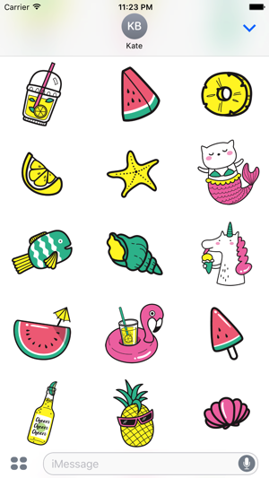 Adorable Summer Party Cat & Unicorn Stickers(圖3)-速報App