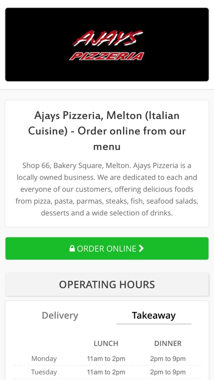 Ajays Pizzeria Melton