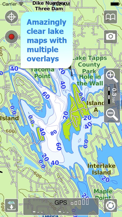 Aqua Map Washington WA Lakes HD - Nautical Charts