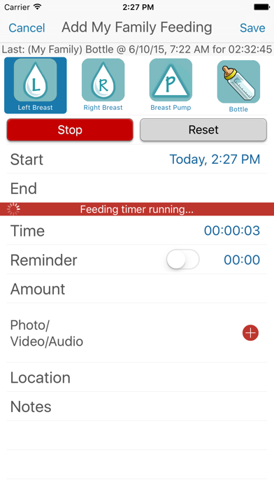 Basic Baby Feedings - log, track and chart food screenshot 2