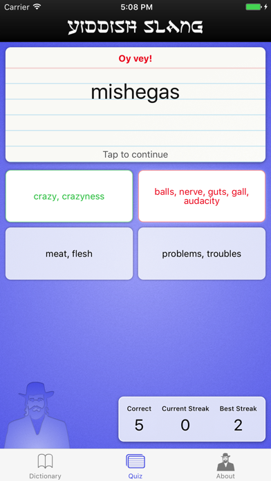 Yiddish Slang Dictionary and Quiz Screenshot 4