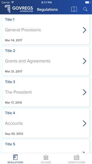 GovRegs: US Constitution, laws, & regula