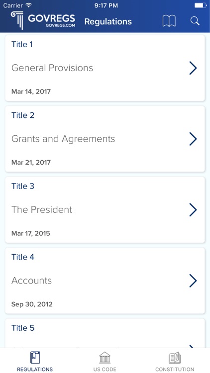 GovRegs: US Constitution, laws, & regulations