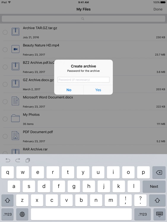 Archiver for iPad