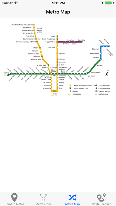 Метрополитен торонто схема