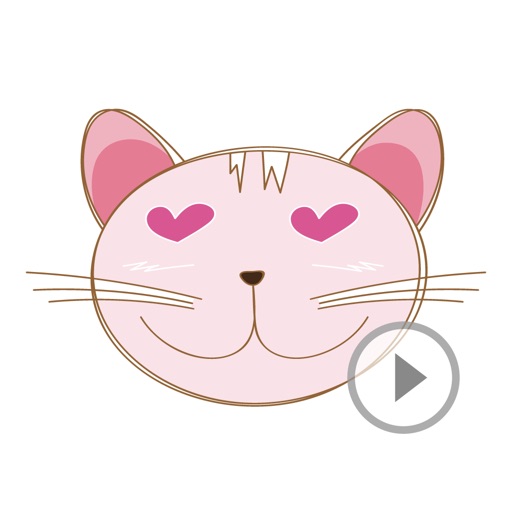 Animated Pink Cat Stickers