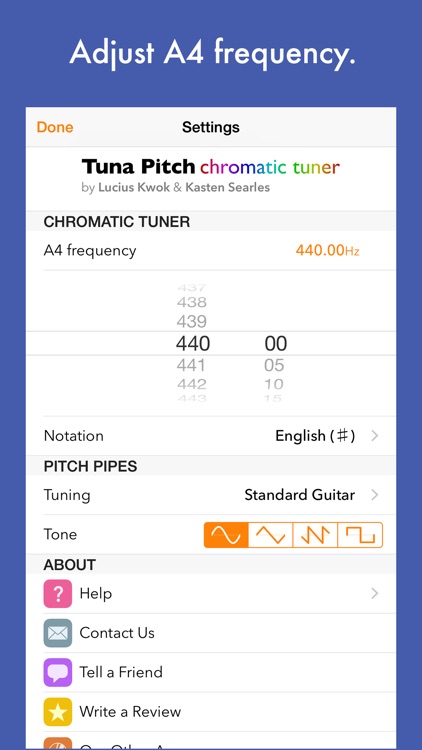 Tuna Pitch - chromatic instrument tuner screenshot-4