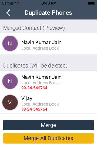 Contacts Backup - Cleanup Duplicate Contacts screenshot 2