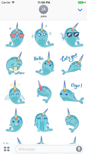 Dreamy The Narwhal - Kawaii Ocean Animal Stickers(圖3)-速報App