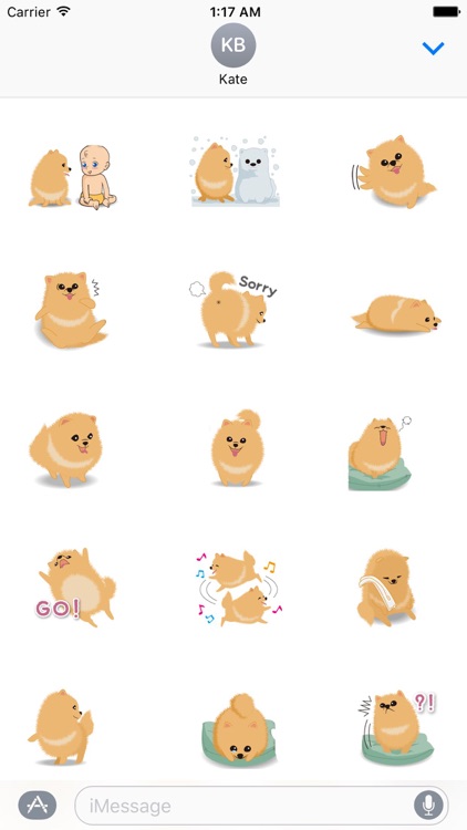 Pomeranian Dog - Pommoji  Moji & Sticker