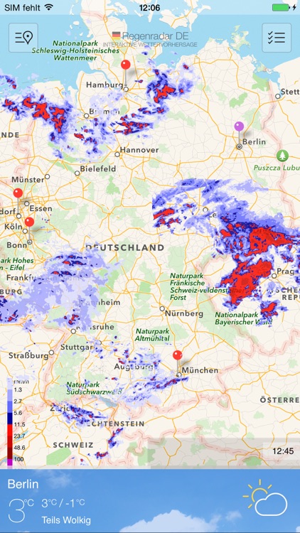 Regenradar Deutschland. By Impala Studios