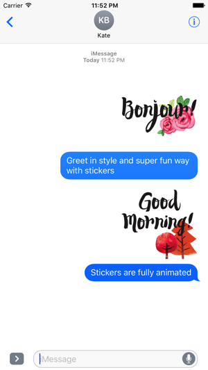 ‎Animated Everyday Greetings Stickers Screenshot