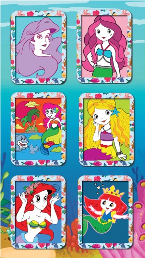 Coloring Mermaid Cartoon Book for preschool(圖2)-速報App