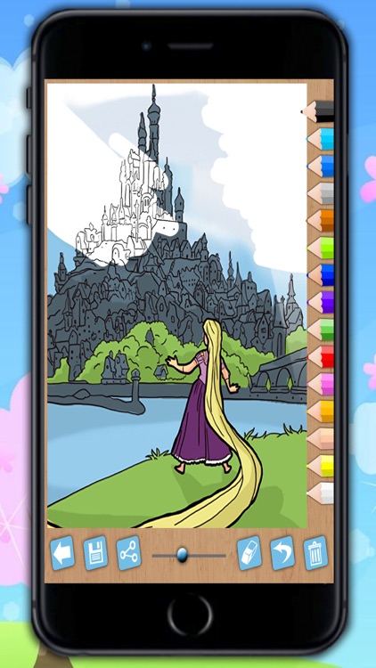 Paint Rapunzel coloring princesses fingerprinting