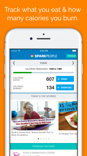 ‎SparkPeople Calorie Tracker Screenshot