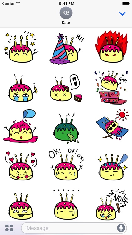 I Love Weird Birthday Cake Animated Stickers