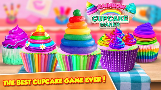 Cooking Colorful Cupcakes Game! Rainbow Desserts(圖1)-速報App