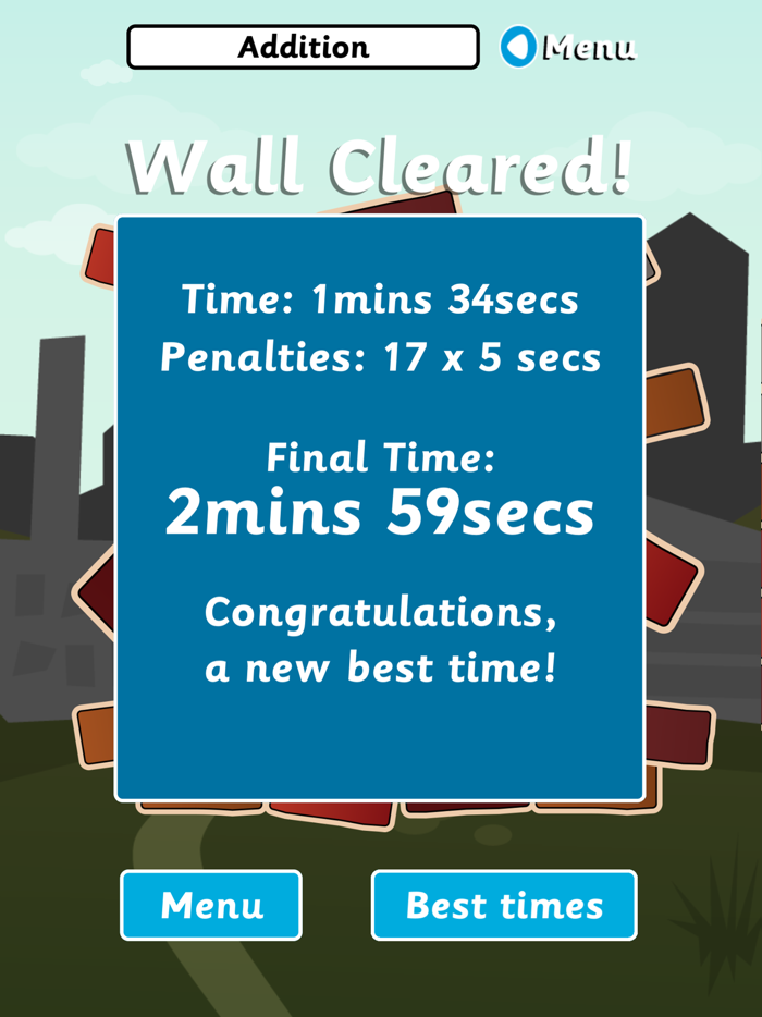 Wipeout Wall for iPad Addition  Subtraction