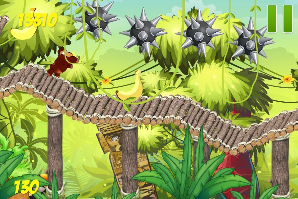 Banana Monkey Jungle Run Game 2- Gorilla Kong Lite screenshot 2