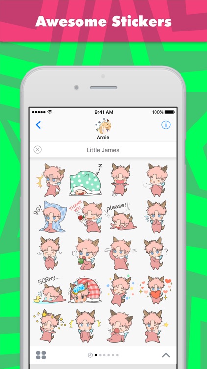 Little James stickers by Annie for iMessage