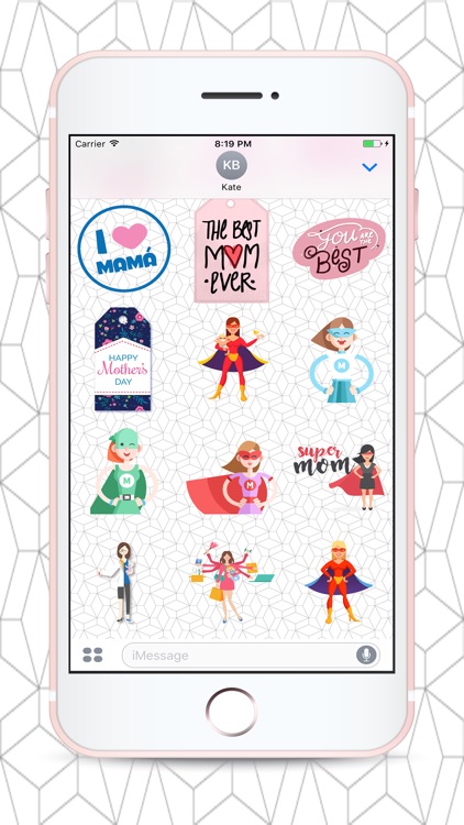 Super Mom Mothers Day Stickers for Messaging