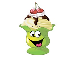 Funny stickers with ice cream will help you in communication