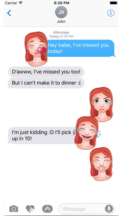 Redhead Emoji Set GeeMoji screenshot-3