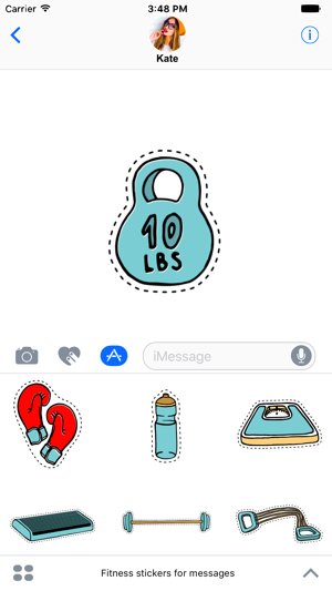 Fitness stickers for messages