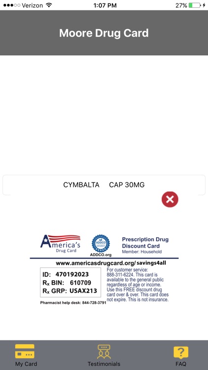 Moore Drug Card