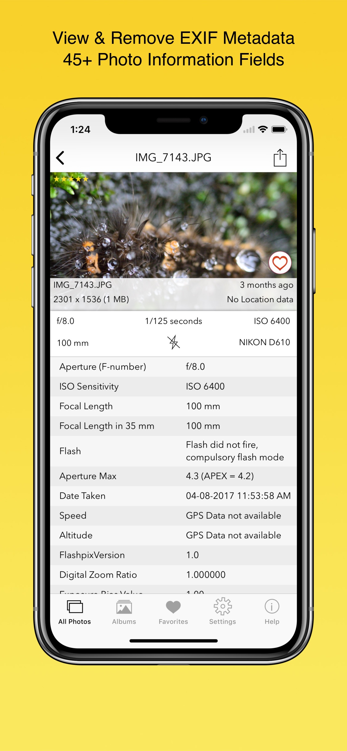 Screenshot do app EXIF Viewer by Fluntro