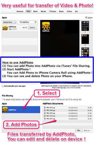 VIDEO & PHOTO into CAMERA ROLL - AddPhoto screenshot 2